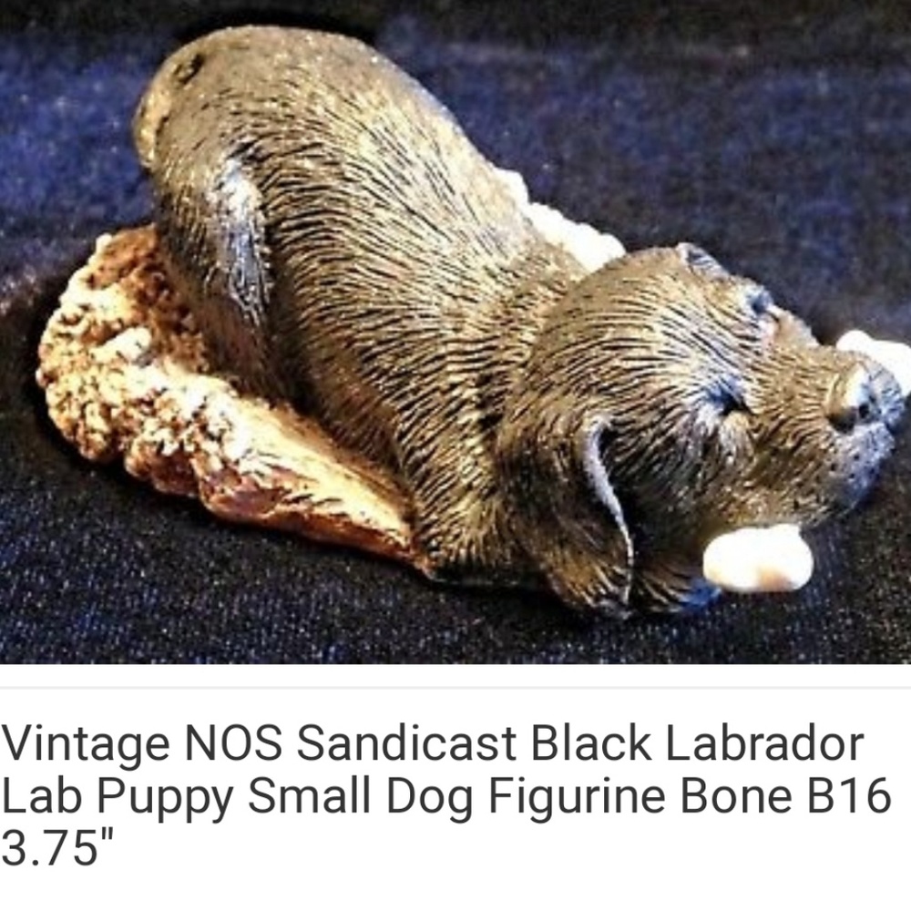 Vintage black lab small figurine
